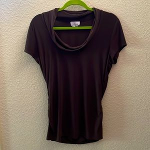 Chaus cowl neck shirt, size Medium, chocolate brown